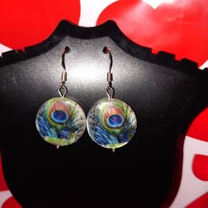 Handmade peacock eyes earrings